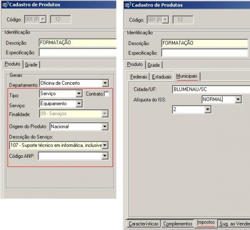 Configuração Order.