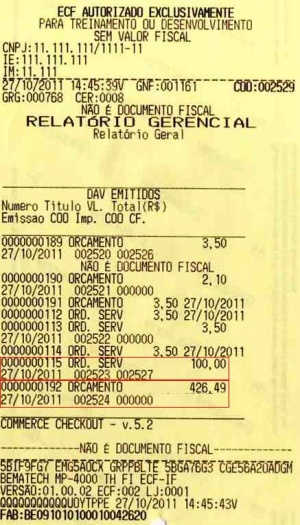 Relatório de DAV Emitidos.